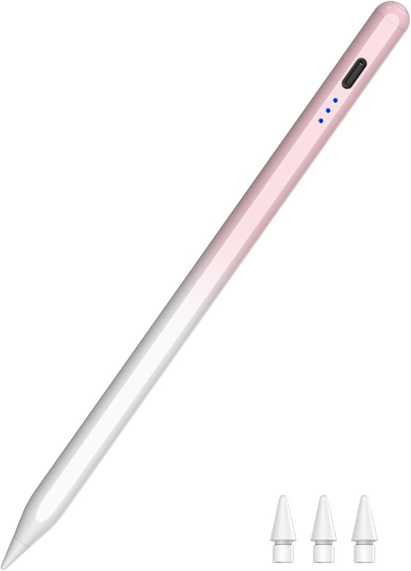 HATOKU Pen for iPad 2018-2025, 15 Mins Fast Charging Pencil 1st Generation with Tilt & Palm Rejection for iPad Air 3/4/5/M2/M3, iPad mini 5/6/7, iPad 6/7/8/9/10/11, iPad Pro 11/12.9/M4/M5 - Pink White - Image 1